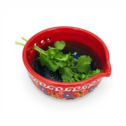 Herb Stripper Bowl & Garlic Grater  – Ceramic Ginder Bowl for Herbs, Ginger & Parmesan