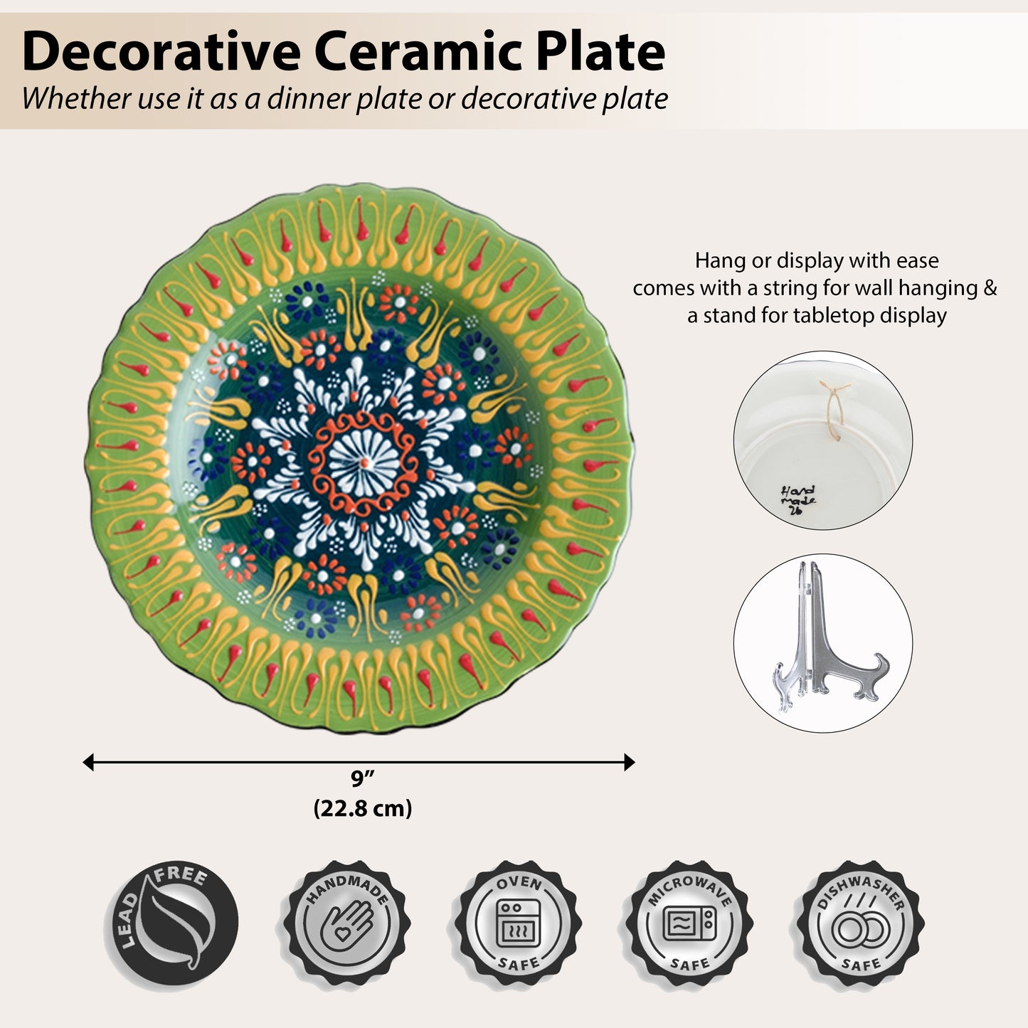 Handmade Ceramic Decorative Plate, Decorative Lime Green Dish, Home Decor Plate