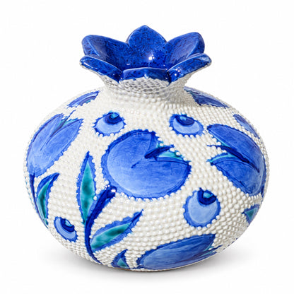 Ceramic Pomegranate Vase, 4 Inch Textured Decorative Ornament