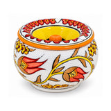 Handmade Ceramic Ashtray with Lid, 5 Inch Hand Painted Ivory Red Tulip Outdoor Ashtray