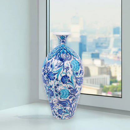 Handmade Ceramic Bottle, Turquoise Garden Decorative Bottle, Decorative Vase