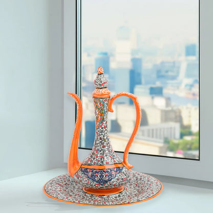 Handmade Ceramic Ewer, Ottoman Style Decorative Ewer Set, Decorative Pitcher