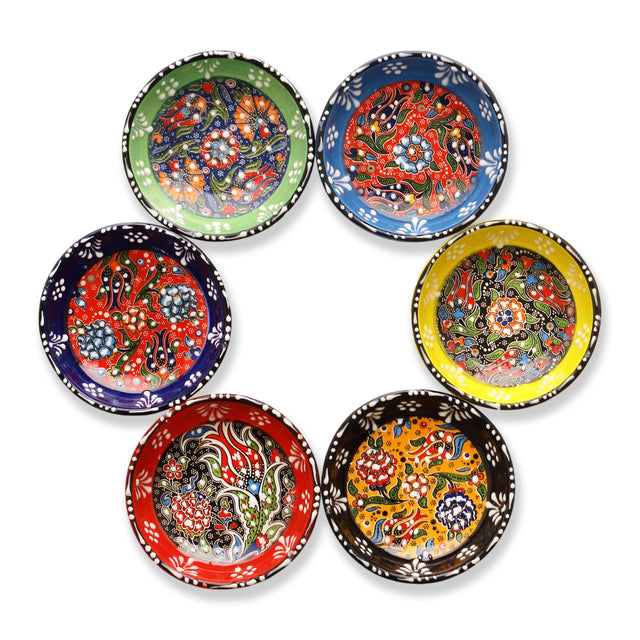Ceramic Dipping Bowls, 2.5 Oz Soy Sauce Dish, Bloom Array Bowls Set of 6