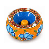 Handmade Ceramic Ashtray with Lid, 5 Inch Hand Painted Floral Outdoor Ashtray