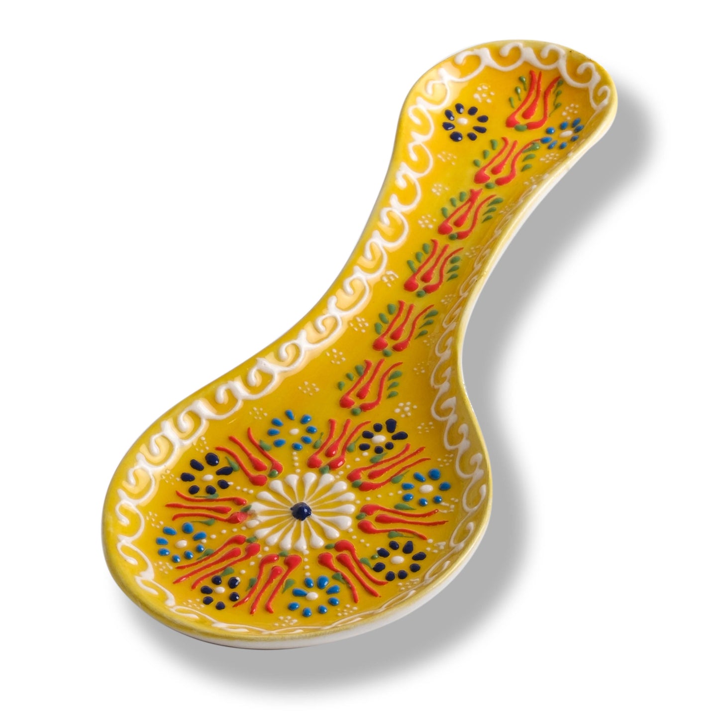 Handmade Ceramic Spoon Rest, Vanilla White Color Spoon Rests, Traditional Spoon Holder for Stove Top
