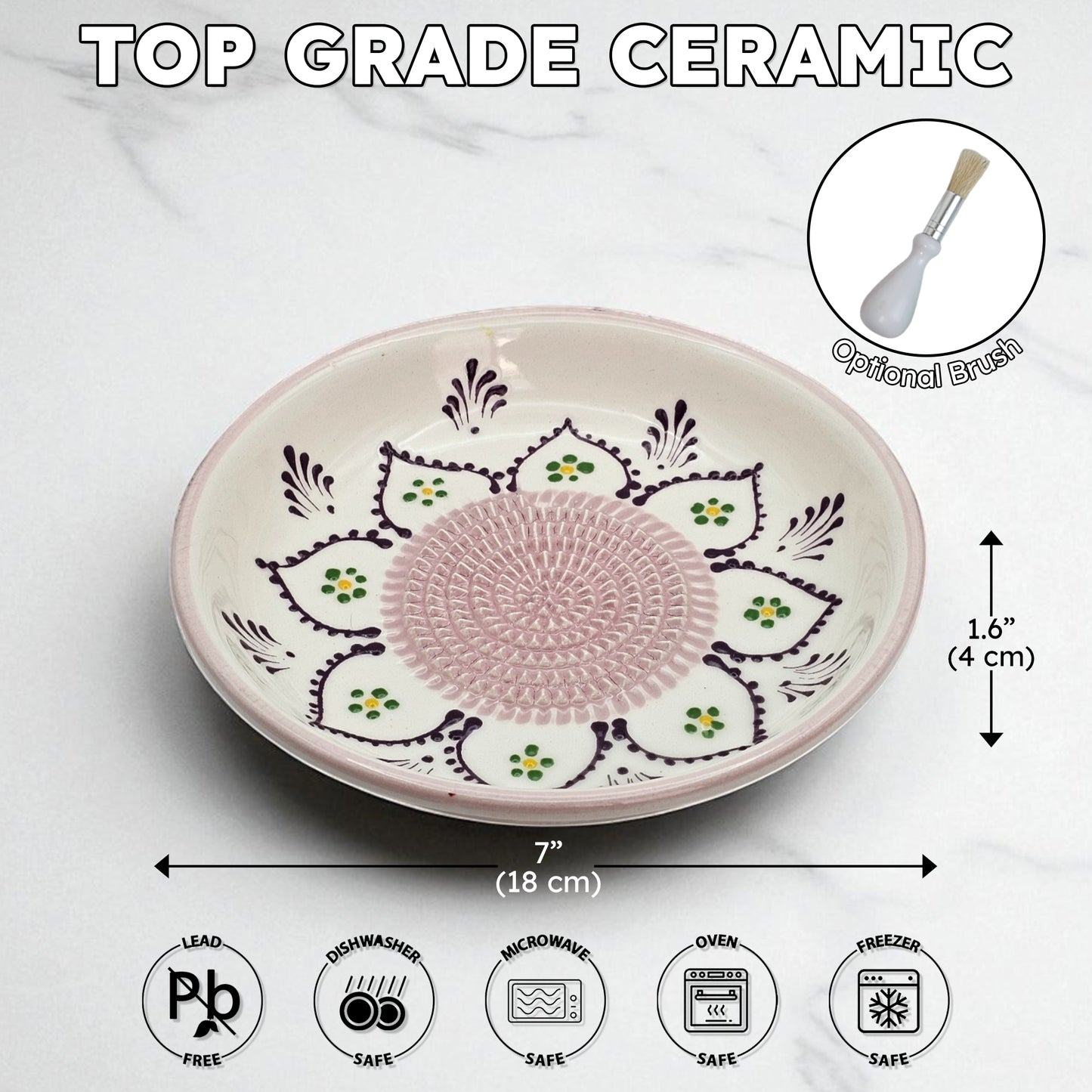 Garlic Grater Bowl, Purple Dream Grater Plate, 7" Ceramic Garlic Grinder, Decorative Grater Bowl