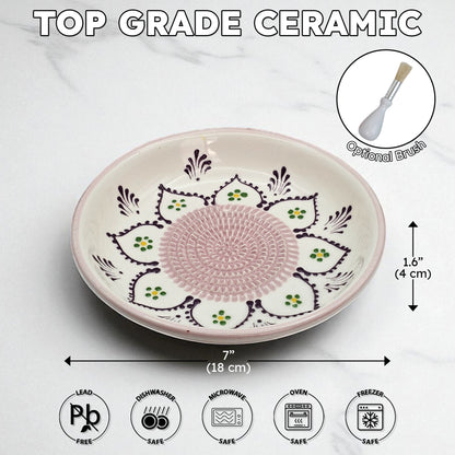 Garlic Grater Bowl, Purple Dream Grater Plate, 7" Ceramic Garlic Grinder, Decorative Grater Bowl
