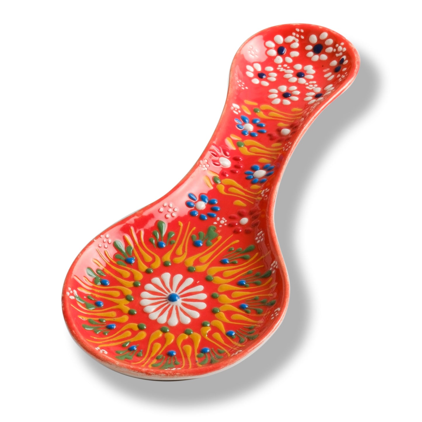 Handmade Ceramic Spoon Rest, Vanilla White Color Spoon Rests, Traditional Spoon Holder for Stove Top