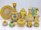 11-Piece Yellow Floral Ceramic Home Decor Set – Decorative Vases, Jars & Ornaments