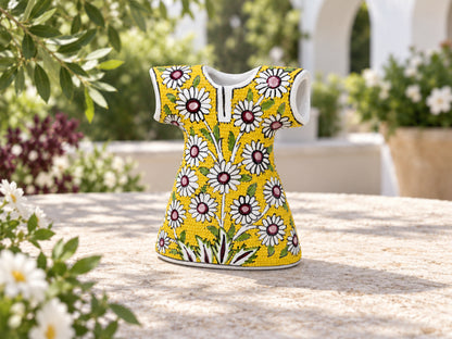 11-Piece Yellow Floral Ceramic Home Decor Set – Decorative Vases, Jars & Ornaments