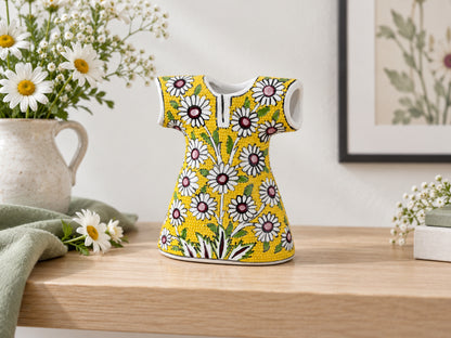 11-Piece Yellow Floral Ceramic Home Decor Set – Decorative Vases, Jars & Ornaments